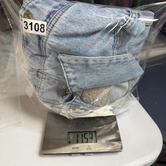 VTG Moda Int'l Denim Jean Jacket 90s Y2K Oversized Baggy Skater Street Grunge XS - Picture 15 of 15